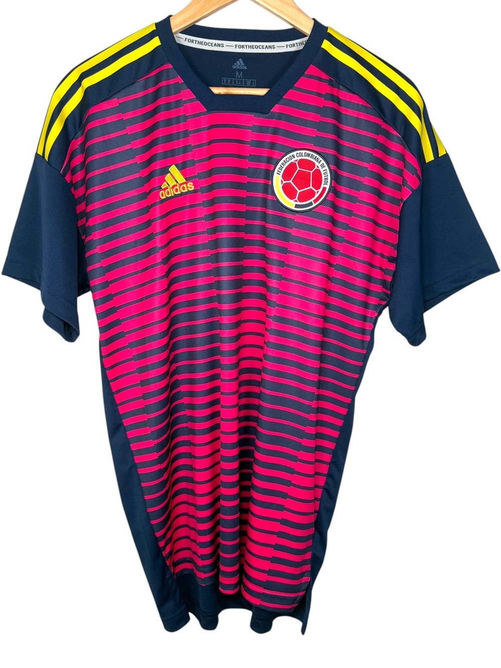 Adidas x Parley Colombia Soccer Jersey Pink Navy Men’s Medium 2018